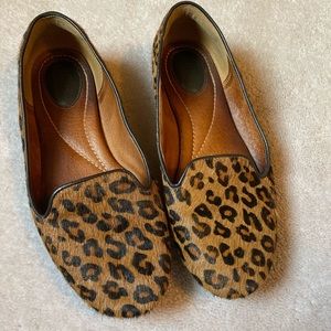 Clarks Calfhair Leopard Loafers